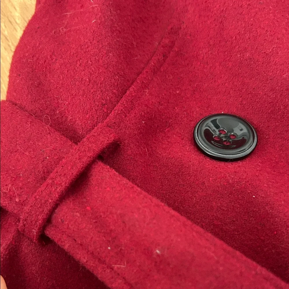 Rampage Burgundy Double-Breasted Trench Coat